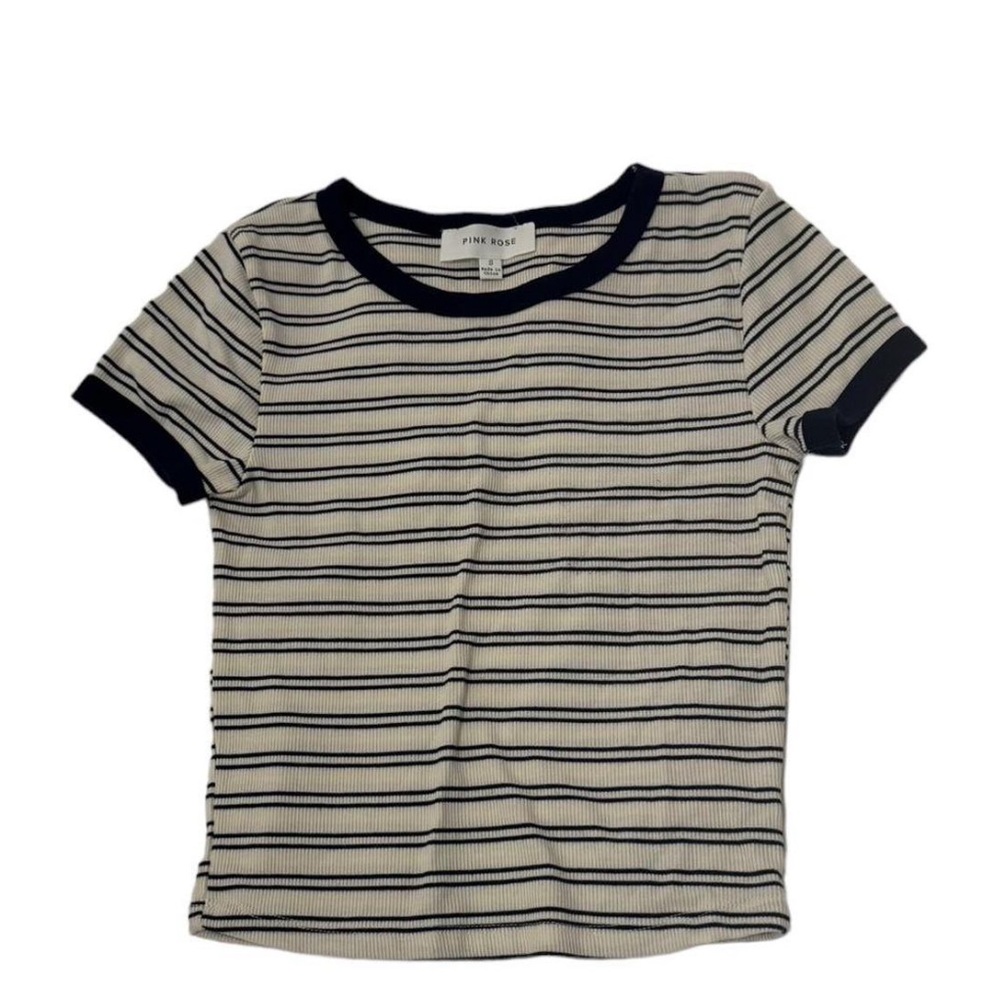Soft and stretchy striped cotton tee with a preppy vibe